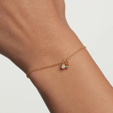 Βραχιόλι Pdpaola PU01-587-U Essentials Water Gold επίχρυσο με κρεμαστά στοιχεία & ζιργκόν.